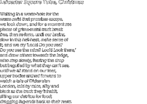 Leicester Square Tube, Christmas 2007