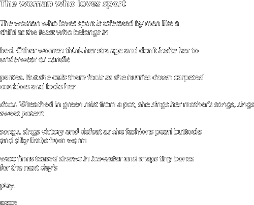 The Woman who loves sport